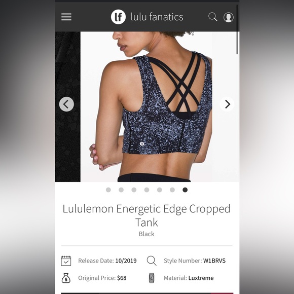Lululemon X Peleton- Size 12 - Reflective- Energetic Edge Crop Top - Picture 14 of 14